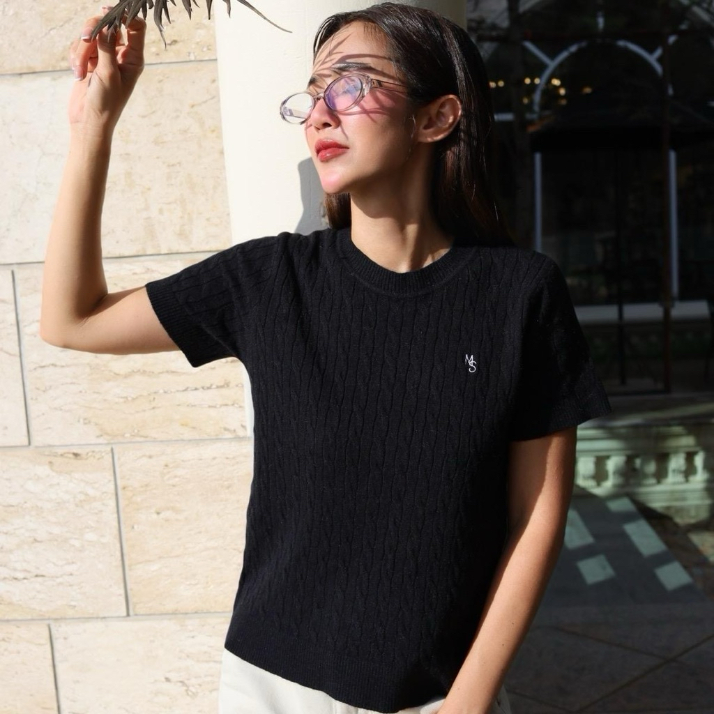 เสื้อยืดคอกลมปักMS รุ่น Bonny’Bonnie (A78)