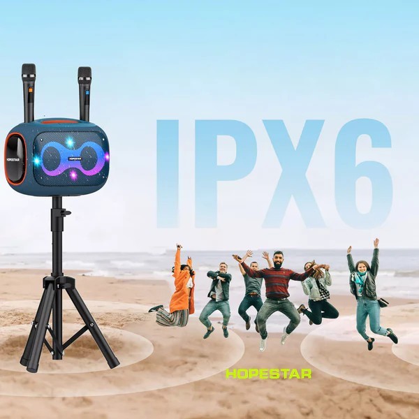 HOPESTAR Partybox ลำโพงบลูทูธ 120W BT5.3 กันน้ำ IPX6 แบต 22000mAh ไมค์ลอย 2 ตัว