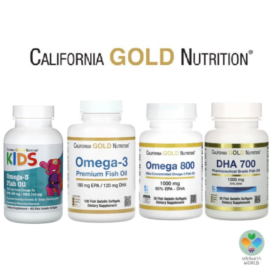 < พร้อมส่ง >  California Gold Nutrition , Omega 3 , Omega 800 , DHA 700 - น้ำมันปลา โอเมก้า