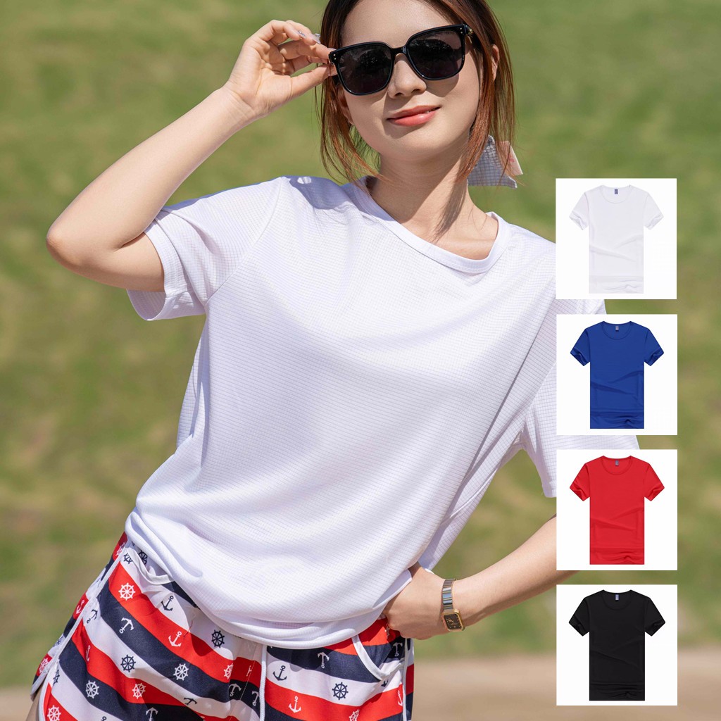 ใส่สบาย แห้งไว เสื้อผ้าแห้งเร็ว เสื้อยืดคอกลม ใส่สบาย ระบายอากาศ สไตล์ สปอร์ต ยืดหยุ่นดี