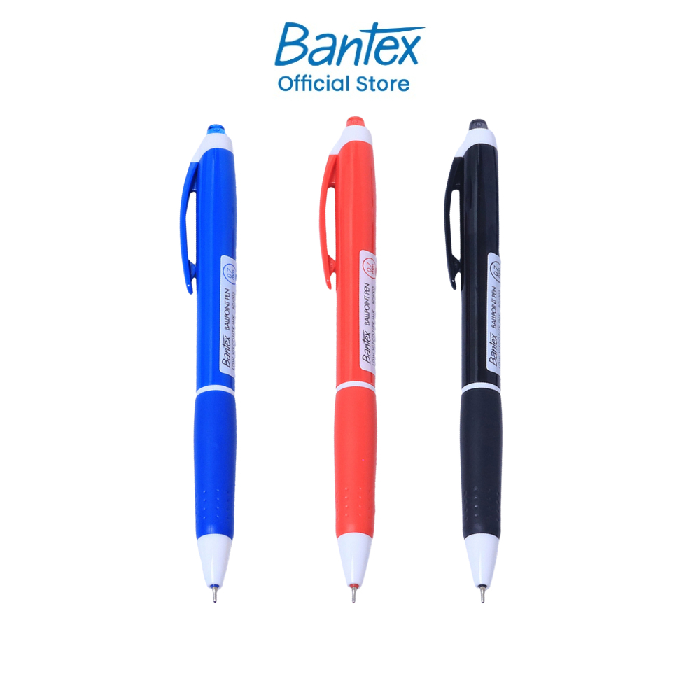 Bantex ปากกา ปากกาลูกลื่น 0.7มม เขียนลื่น หมึกเข้ม ด้ามจับนุ่ม ใช้งานง่าย ปากกาแบบกด Ballpoint Pen