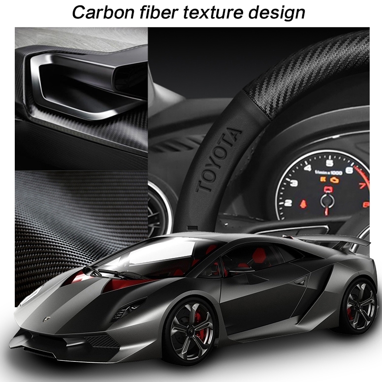 Toyota/Isuzu ปลอกหุ้มพวงมาลัย รุ่น ปั้มโลโก้3มิติ ลอกหุ้มพวงมาลัยหนังคาร์บอนไฟเบอร์ ป้องกันการลื่นไ - รูปที่ 2