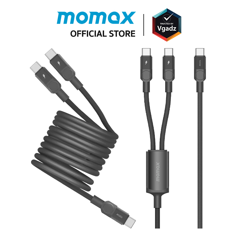 Momax - สายชาร์จ 2 in 1 (ยาว 2m) รุ่น Mag.Link ชาร์จไว PD QC 3.0 100W USB-C to C