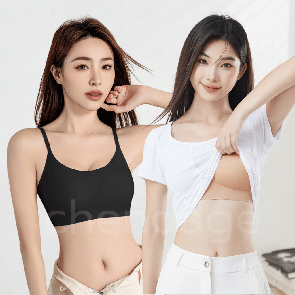 เสื้อชั้นในแฟชั่น B-055 เสื้อชั้นในแบบสวม ไร้โครงไร้ขอบ ไม่มีตะขอหลัง สงสัยสบายใส่ได้ทุกวัน  ผ้ายืดได้เยอะ