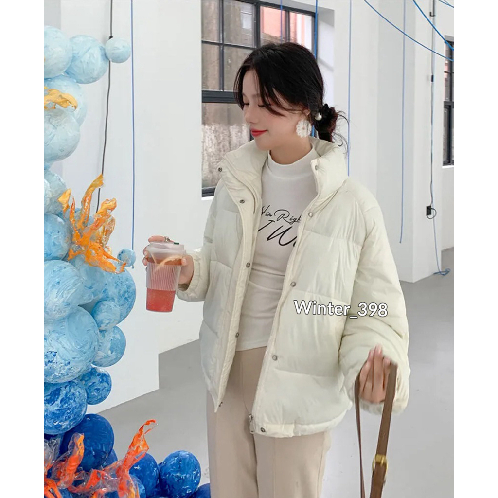 winter398:(W6)Shiny puffer jacket เสื้อแจ็คเก็ตกันหนาวบุนวมนุ่มๆ งานตรงปกงานสุดคุ้ม ชุดมีสายรูดปรับกระเป๋าใช้ได้จริงค่ะ - รูปที่ 5