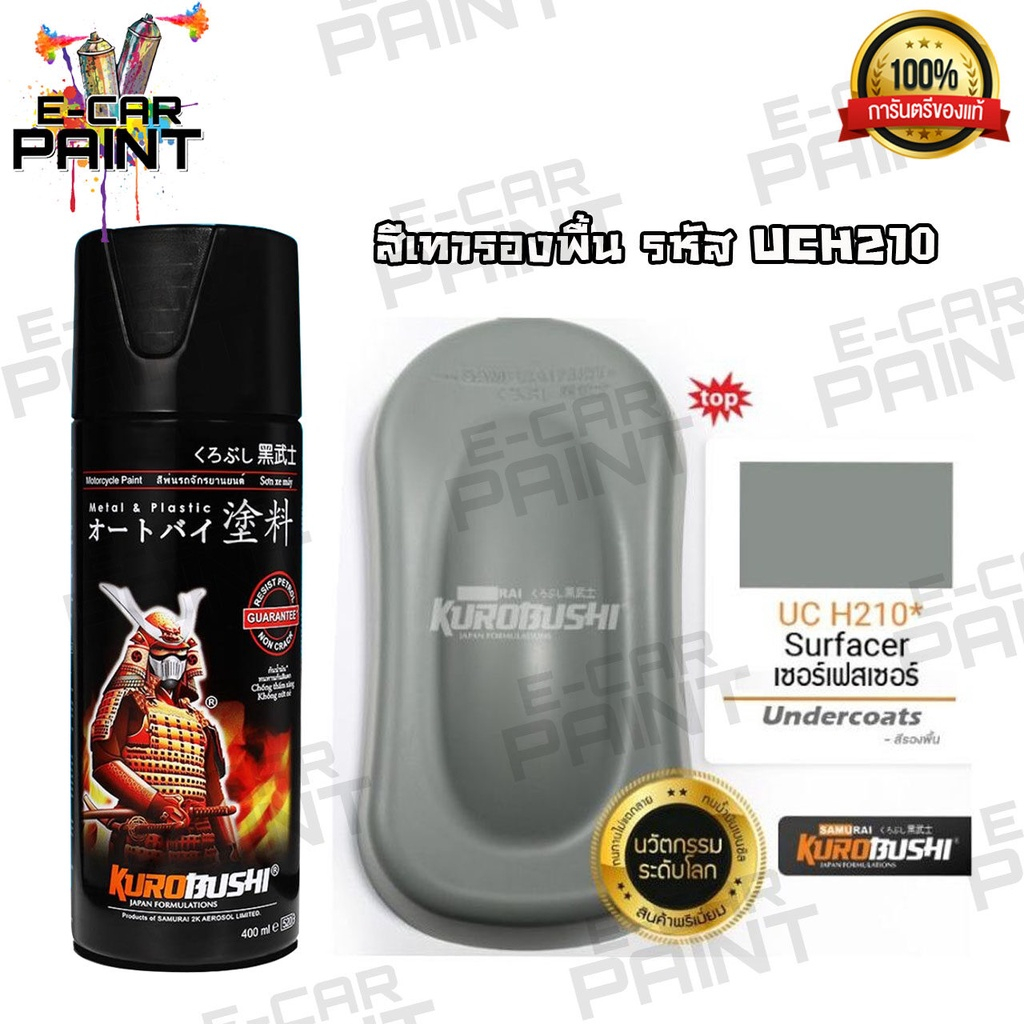 สีสเปรย์ Samurai สีรองพื้นเทา รหัส UCH210