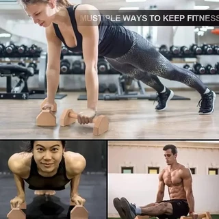COOLMATEl บาร์ไม้คู่วิดพื้น บาร์วิดพื้น Calisthenics Wooden PushUpBarมี Parallel pushup 25/30/40CM ใช้ออกกำลังกายฝึกฝนได