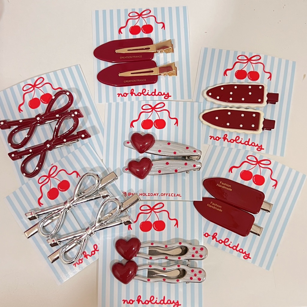 พร้อมส่ง📍กิ๊บติดผมสีแดงเชอรี่🍒กิ๊บติดผมสีแดง🍒cherry pin