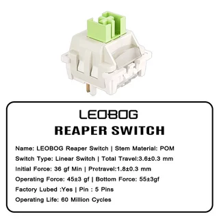 LEOBOG สวิตช์คีย์บอร์ด (Switch Keyboard) รองรับ 5Pin POM สำหรับ DIY Keyboard Mechanical x 10ชิ้น