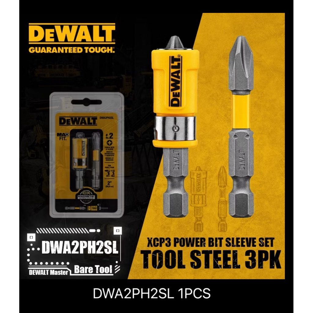 DeWalt ดอกไขควง DWA2PH2SL ของแท้ maxfit บิต2นิ้วอุปกรณ์ตัวดูดแม่เหล็ก PH2