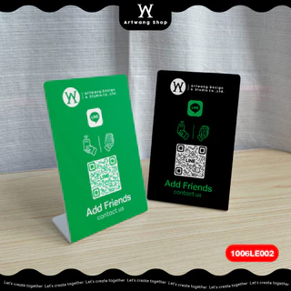 ป้าย NFC LINE ไลน์ แบบฐานเอียง หน้าเดียว ป้ายเพิ่มเพื่อน ใส่โลโก้ใส่คิวอาร์โค๊ดได้
