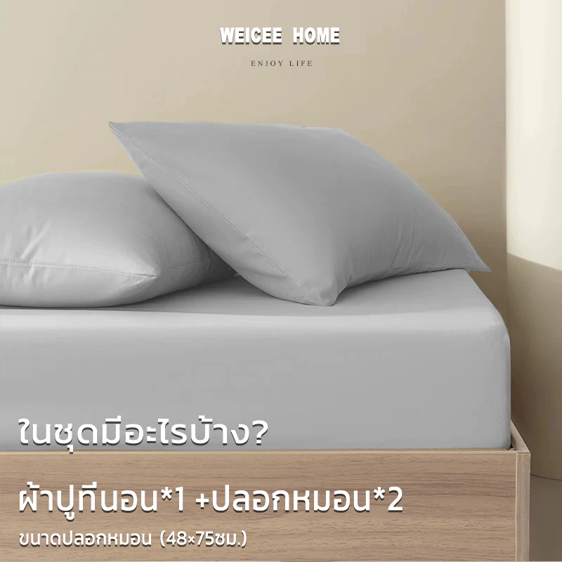 WEICEE ผ้าปูที่นอน Cotton สีพื้น thumbnail 4