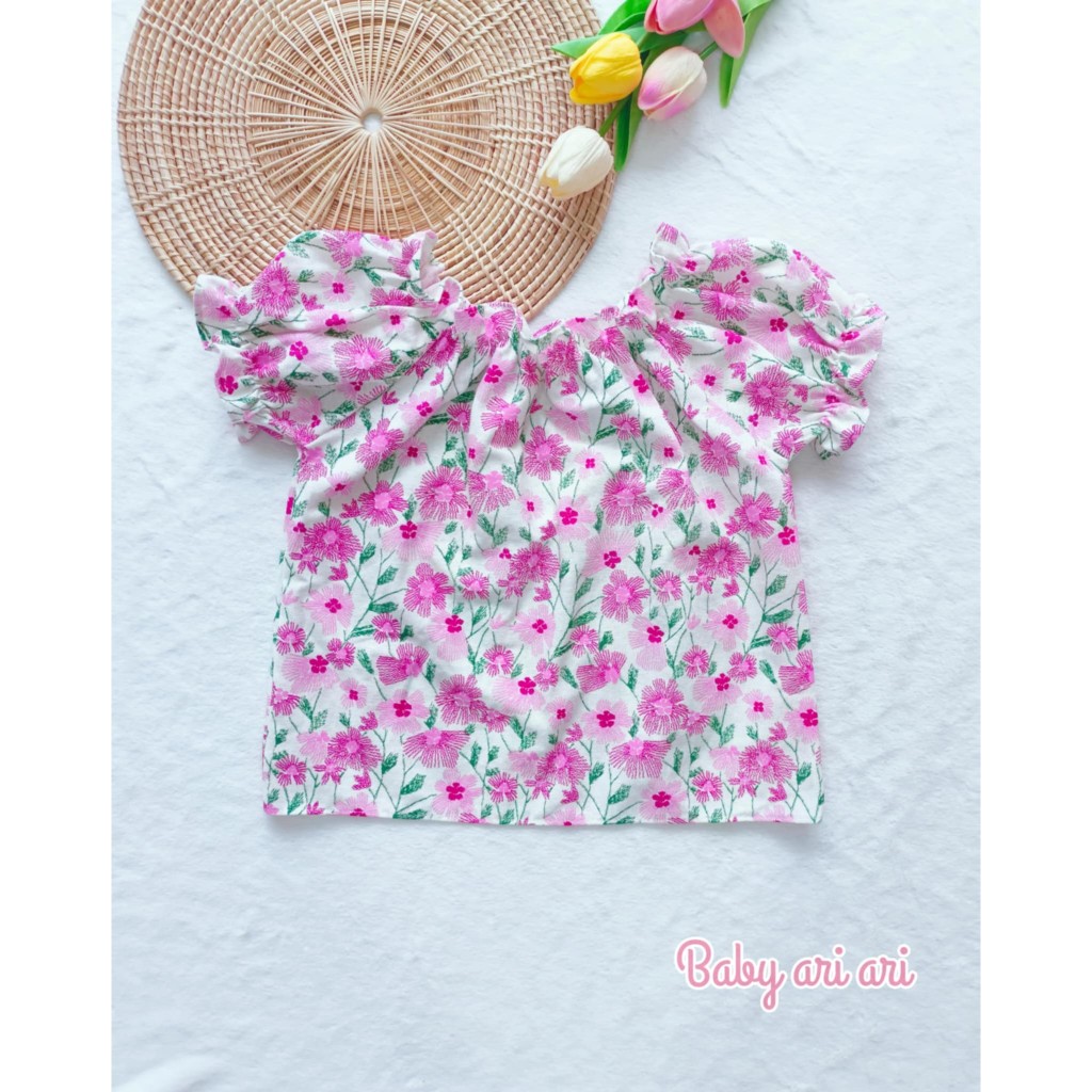 !!'งานใหม่เสื้อเด็กผู้หญิงแขนตุ๊กตา ผ้าฝ้ายแท้