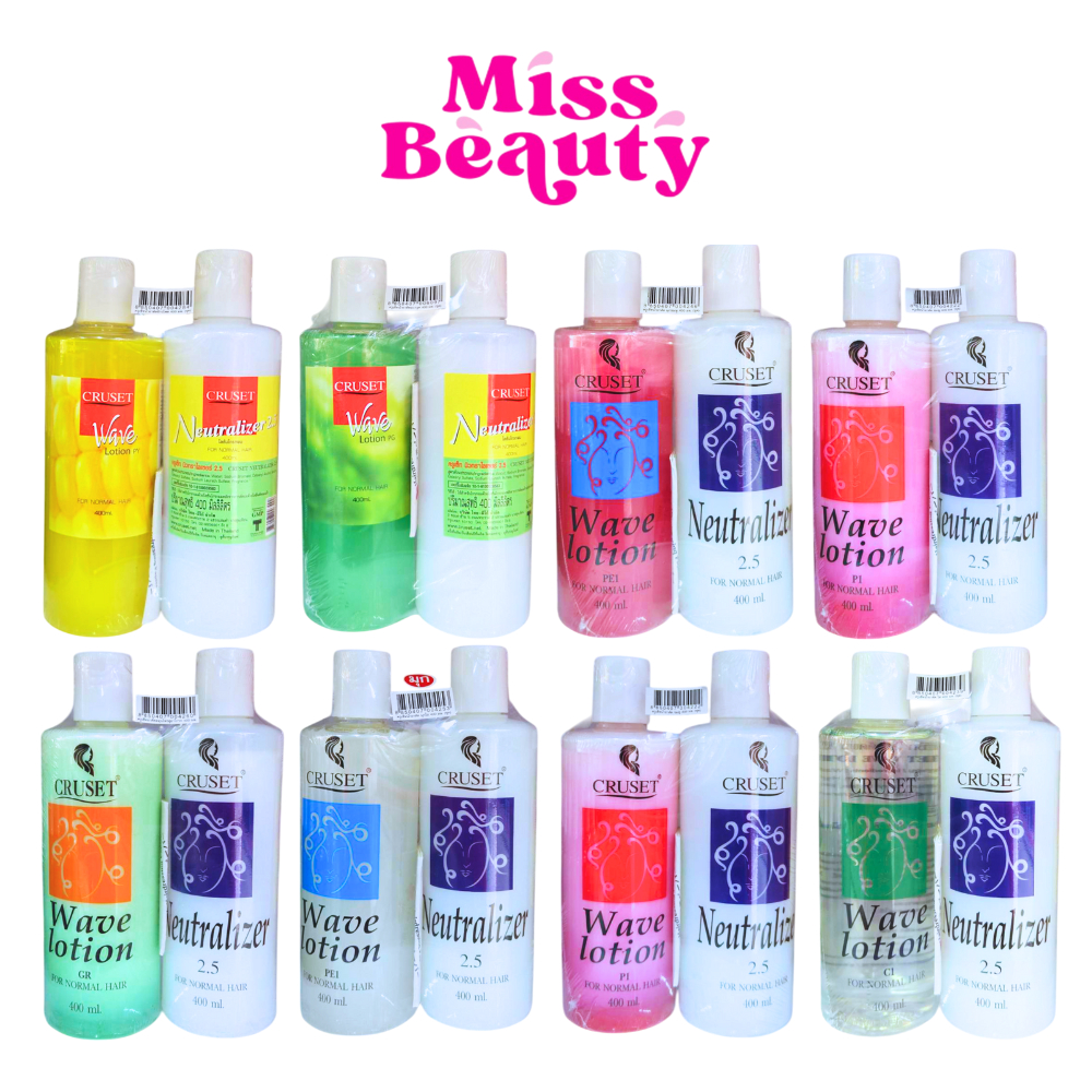 ครูเซ็ทน้ำยาดัด 400มล.(ชุด)แถมกระดาษพันแกน ประกอบด้วย โลชั่นดัดผม 400มล.&โลชั่นโกรกผม