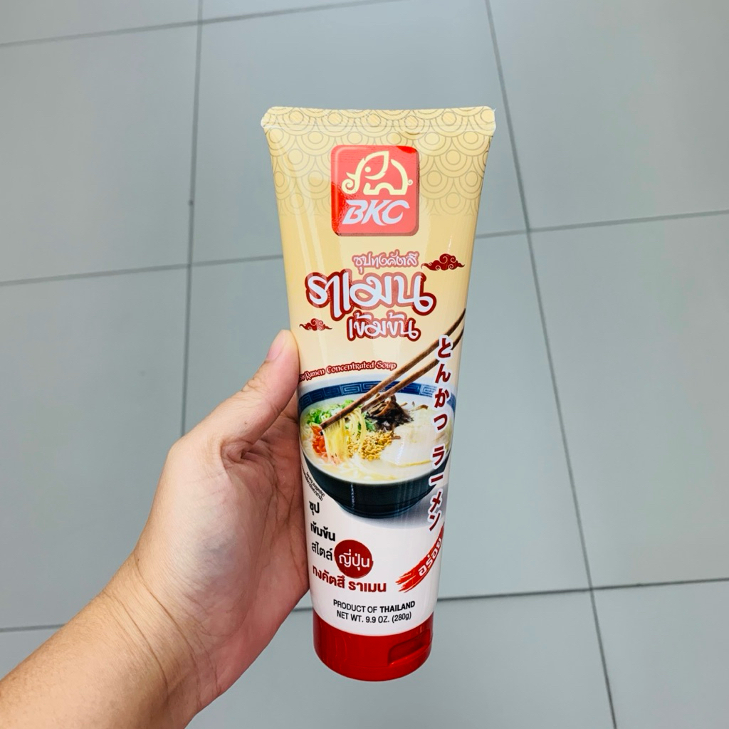 ซุปทงคัตสึ ราเมน เข้มข้น Tonkatsu ramen Concentrated soup ตรา BKC บีเคซี ขนาด 280g Japanese food อาหารญี่ปุ่น noodle