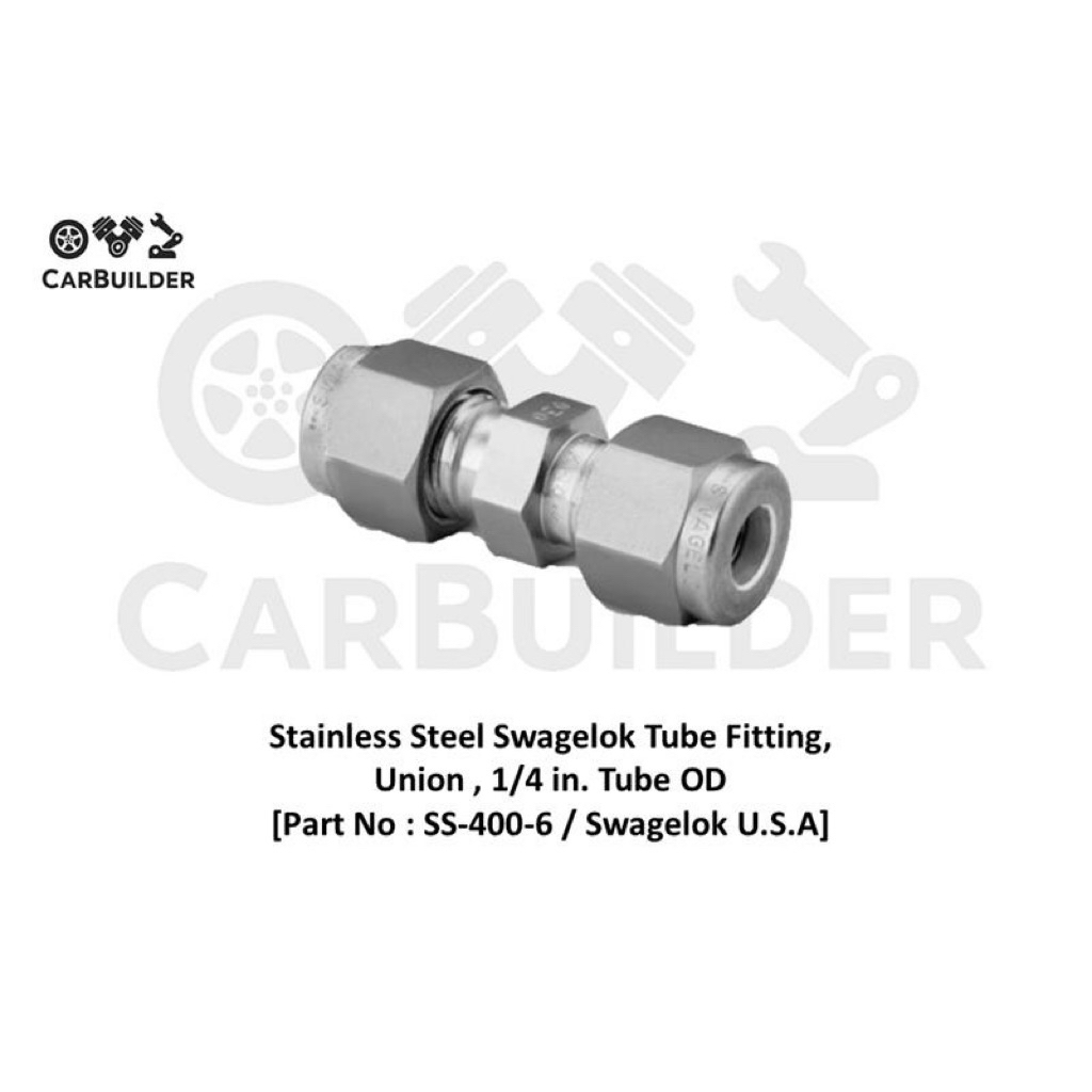 ข้อต่อยูเนียน Swagelok สำหรับท่อ 1/4 นิ้ว สองด้าน Swagelok SS-400-6 | Union, 1/4 in. Tube OD x 1/4 i