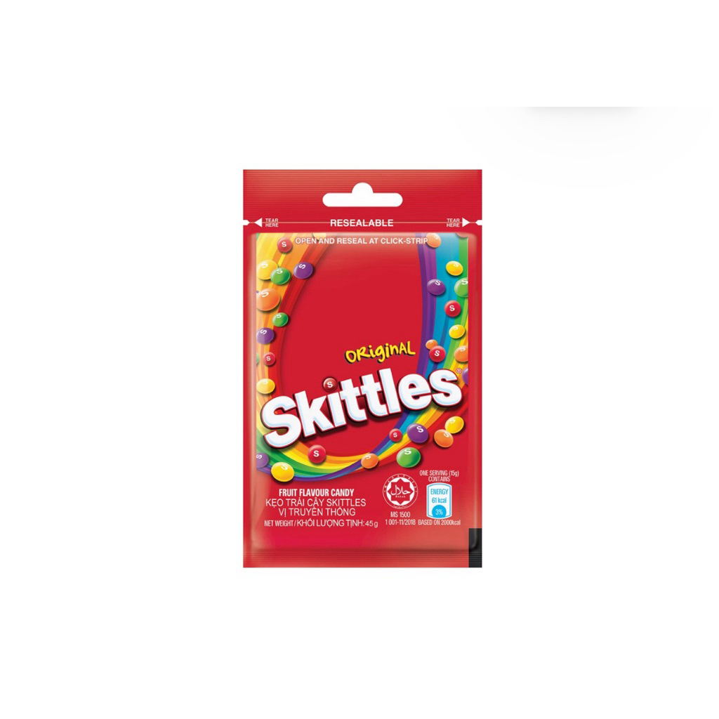 [ใหม่] Skittles Original/Sour 45g. Skittle Original/Sour Tube 30g. สกิตเทิลส์ ลูกอม