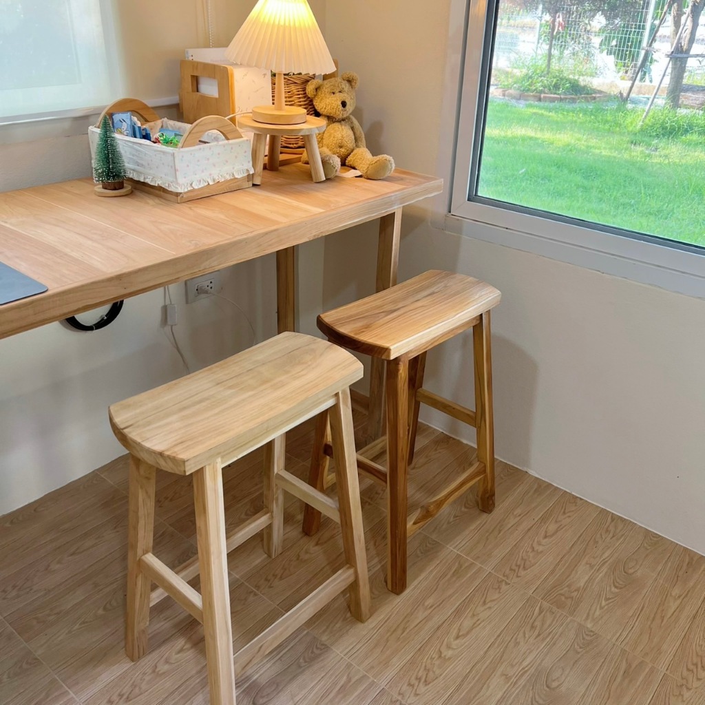 เก้าอี้สตูลสูง 60 CM เก้าอี้ไม้สัก  เก้าอี้สตูล สตูล เก้าอี้ - รูปที่ 6