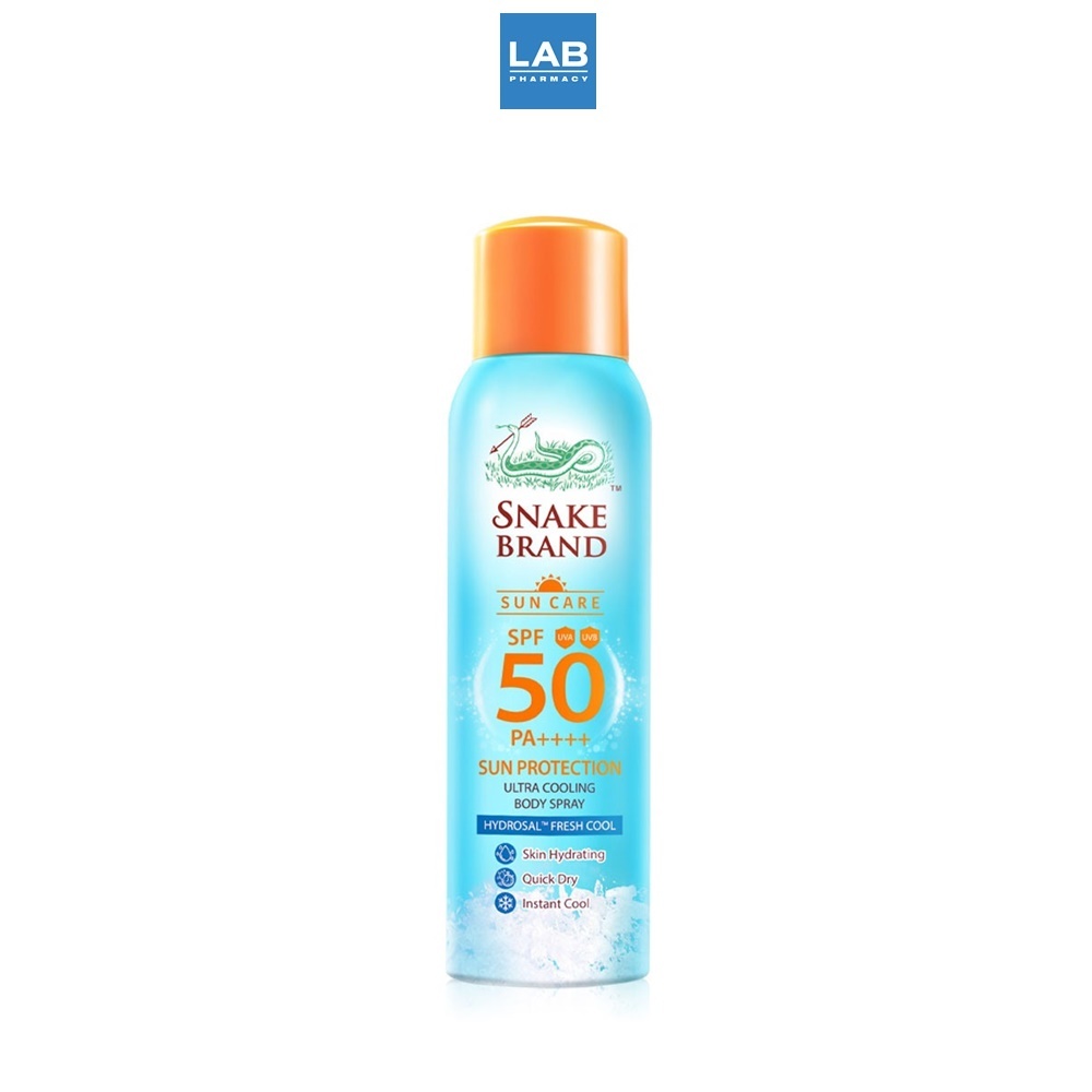 Snake Brand Cooling Spray Sun Protection 100 ml - สเนคแบรนด์ คูลลิ่งสเปรย์ ซันโพรเทคชั่น SPF 50 PA++++ สเปรย์กันแดด