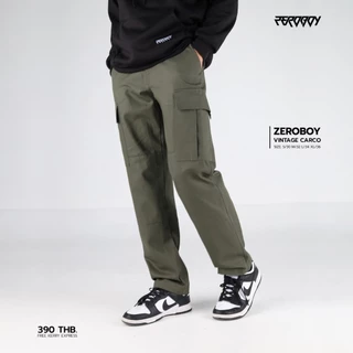 ZEROBOY - VINTAGE CARGO PANTS กางเกงคาร์โก้ รุ่นสีพื้น