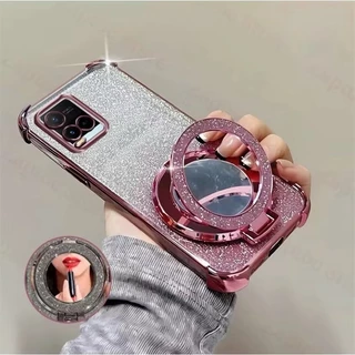 เคสโทรศัพท์ สำหรับรุ่น Vivo Y200 Y19S ไล่โทนสีสวย กันกล้อง หรูหรา กากเพชร 2in1 แหวนกระจก ฟรุ้งฟริ้งง BB1