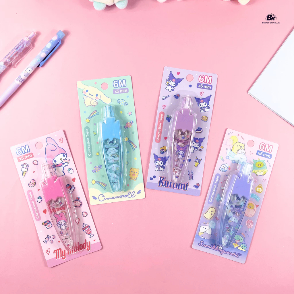 เทปลบคำผิดสิขสิทธิ์แท้ แบบกด ยาว 6m SANRIO