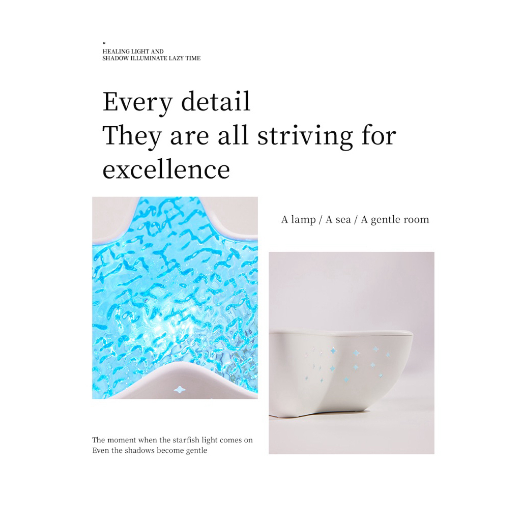 Starfish โคมไฟตั้งโต๊ะ LED ลายคลื่นน้ํา เปลี่ยนสีได้ โรแมนติก แฟชั่น สําหรับตกแต่งบ้าน ไฟกลางคืน - รูปที่ 6