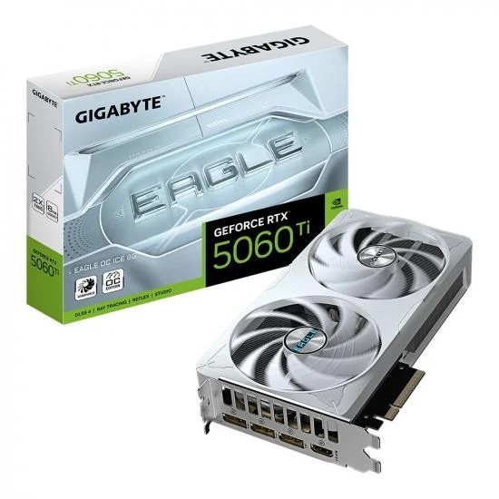 VGA (การ์ดแสดงผล) GIGABYTE GeForce RTX 5060 Ti EAGLE OC ICE 8G (GV-N506TEAGLEOC ICE-8GD)
