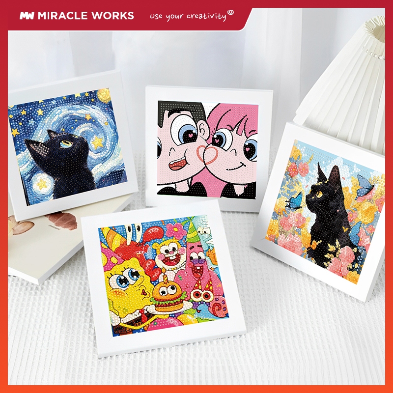 MW ครอสติสคริสตัล พร้อมกรอบ Diamond Painting ลายซานริโอ้น่ารัก ขนาด DIY ของเล่นเด็ก