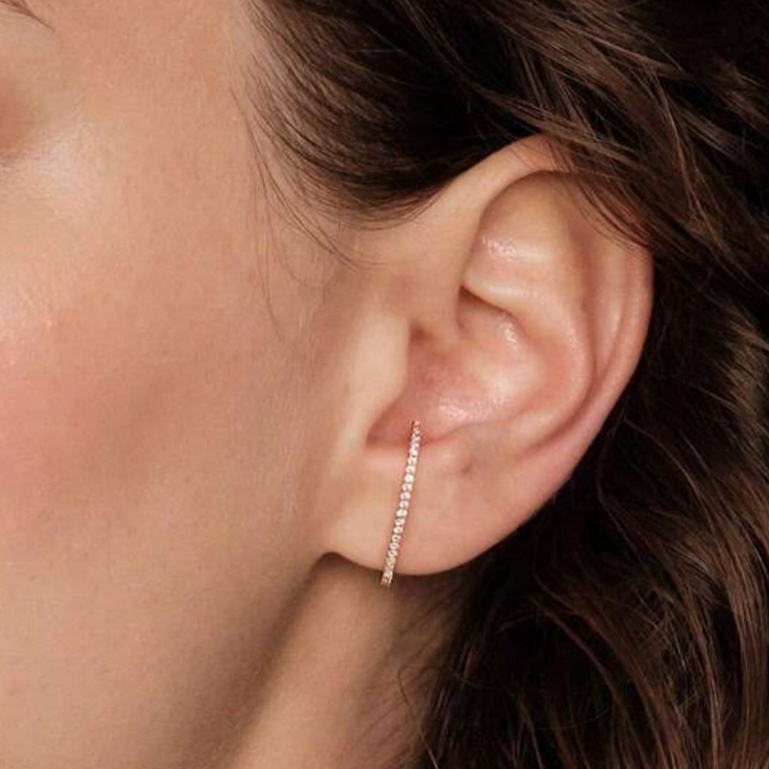 SIRIE - Lira earring | ต่างหูเพชร minimal เงินแท้