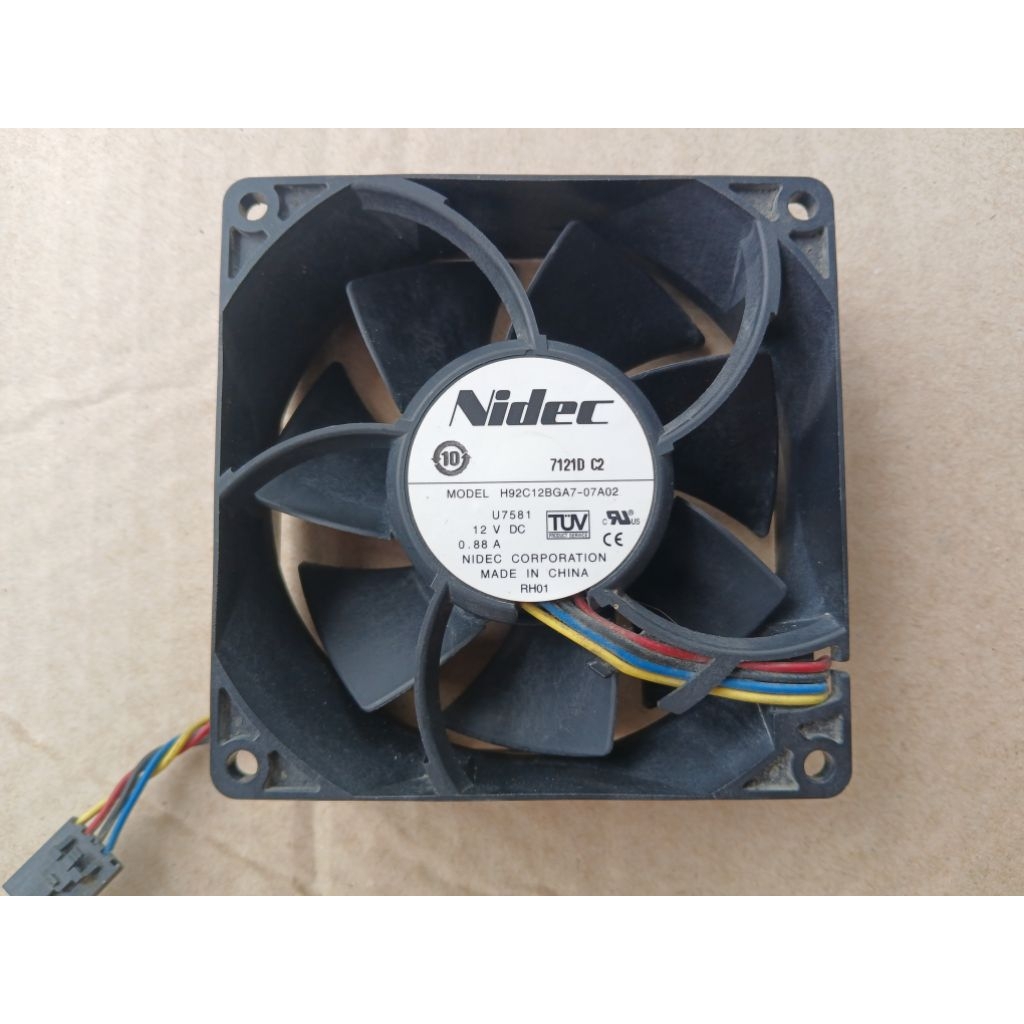 พัดลม 90mm Nidec รุ่น H92C12BGA7-07A02 DC12V 0.88A 5pin 4wire