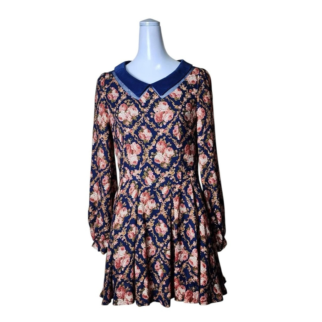 💥 Liz Lisa Floral Dress เดรสคอบัวแหลม