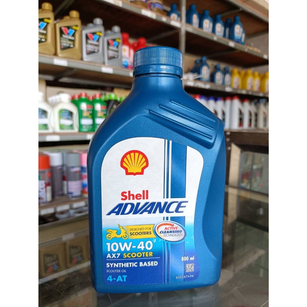 Shell Advance 4-AT AX7 Scooter 10W-40 น้ำมันเครื่องรถจักรยานยนต์กึ่งสังเคราะห์