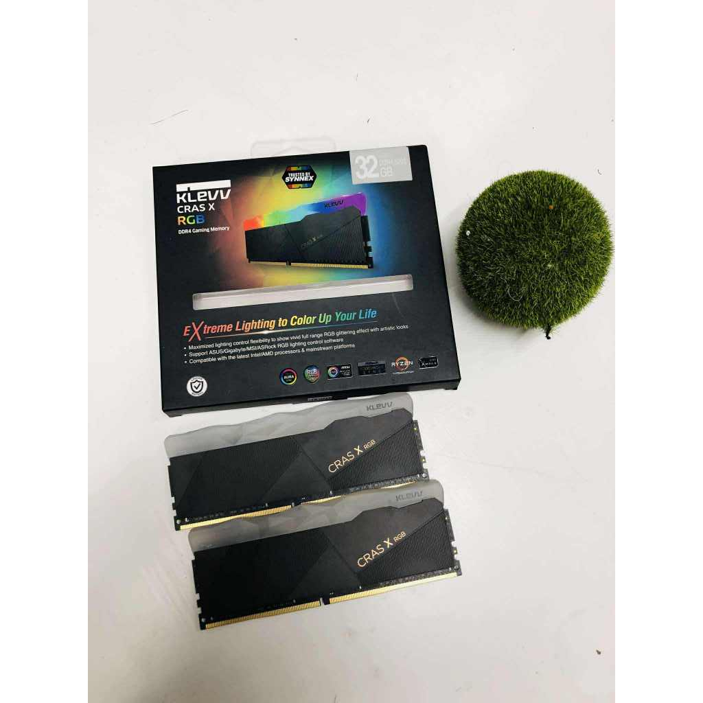 16GB (8GBx2) 32G (16x2) DDR4/3200 RAM PC  KLEVV CRAS X RGB ครบกล่อง ใช้งานปกติ ประกัน lifetime