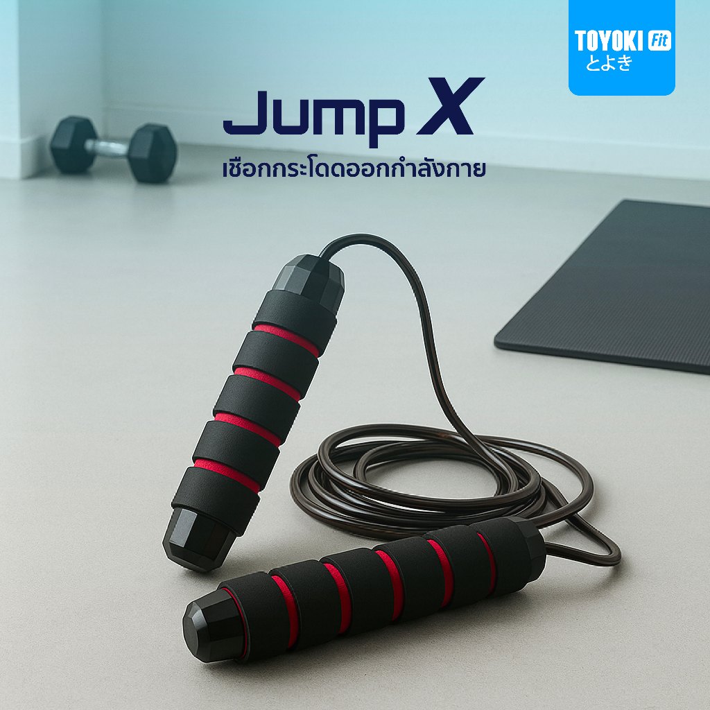เชือกกระโดดออกกำลังกาย [ TOYOKI Jump X ] เชือกกระโดด