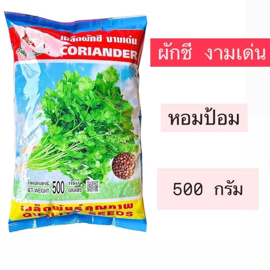 เมล็ด ผักชี งามเด่น ตราสิงโต เก็บเกี่ยวไว (500 กรัม)
