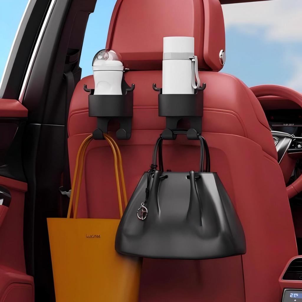 ที่วางแก้วน้ำ แขวนบนรถยนต์ แขวงอเนกประสงค์ ติดพนักพิง มีตะขอแขวน - รูปที่ 2