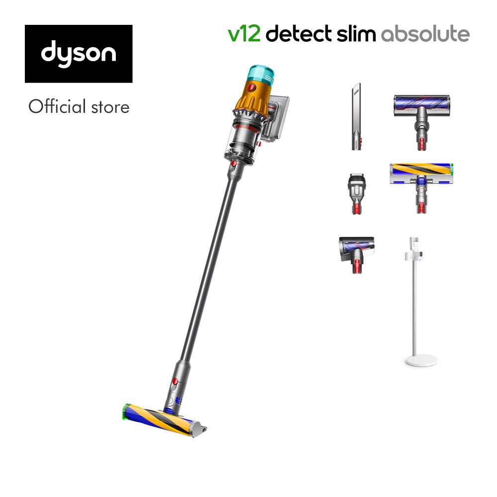 Dyson V12 Detect Slim ™ Absolute Cordless Vacuum Cleaner with Floor Dok™ เครื่องดูดฝุ่นไร้สาย ไดสัน 