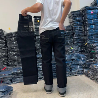 M.A.Z.ขากระบอกเล็กริมแดง ผ้าดิบ16 ออนซ์ แถมป้ายฟรี (ใหม่ล่าสุด)