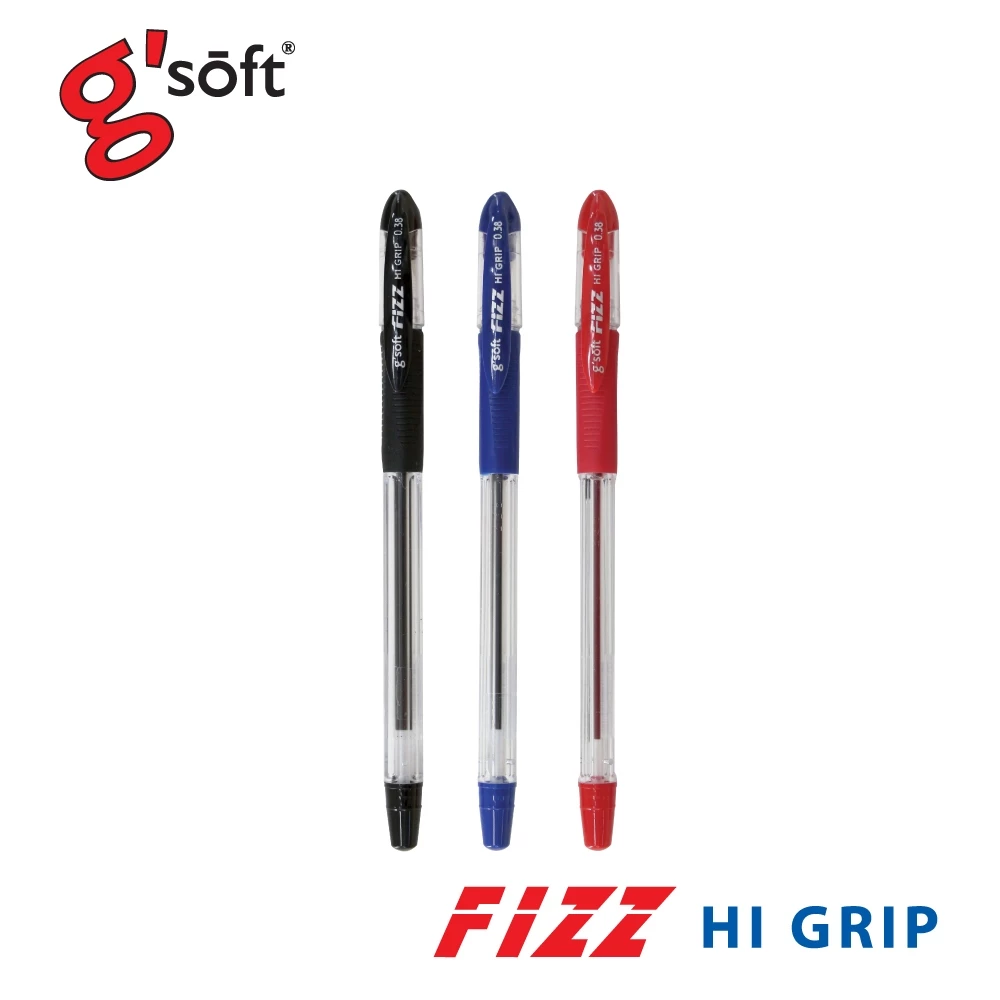g'soft (จีซอฟท์) ปากกาลูกลื่นเจล HI-GRIP 0.38mm น้ำหมึกเข้ม เขียนลื่น รหัส HIGRIP
