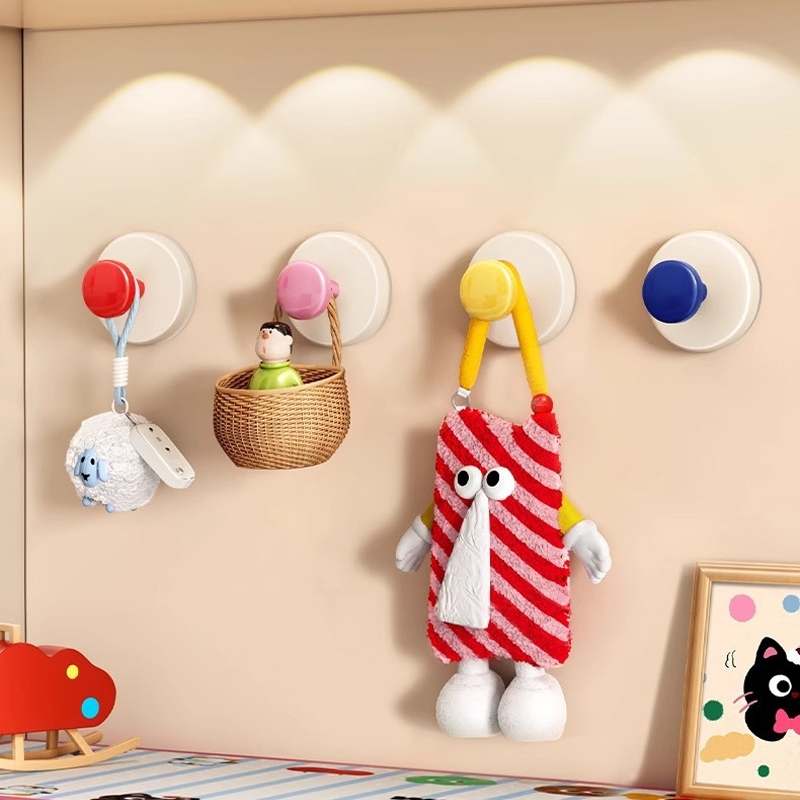 🏠 Dopamine Color Hook ตะขอแขวนถ้วยดูดติดผนัง Circular Self-Advrsive Organizer Hook