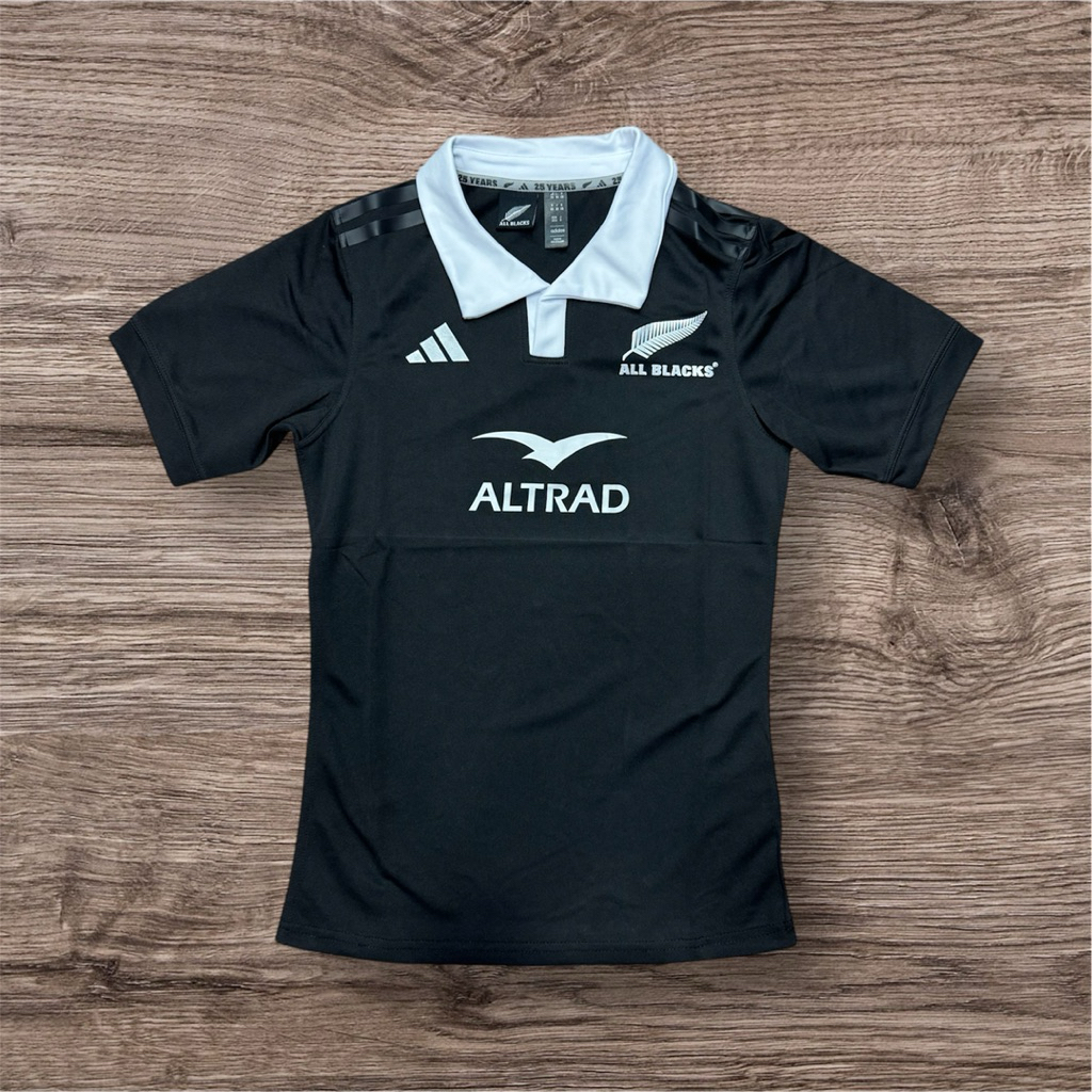All Blacks Mens Home Rugby Shirt - Black 2025 Grade Player Issue MADE IN NEW ZEALAND