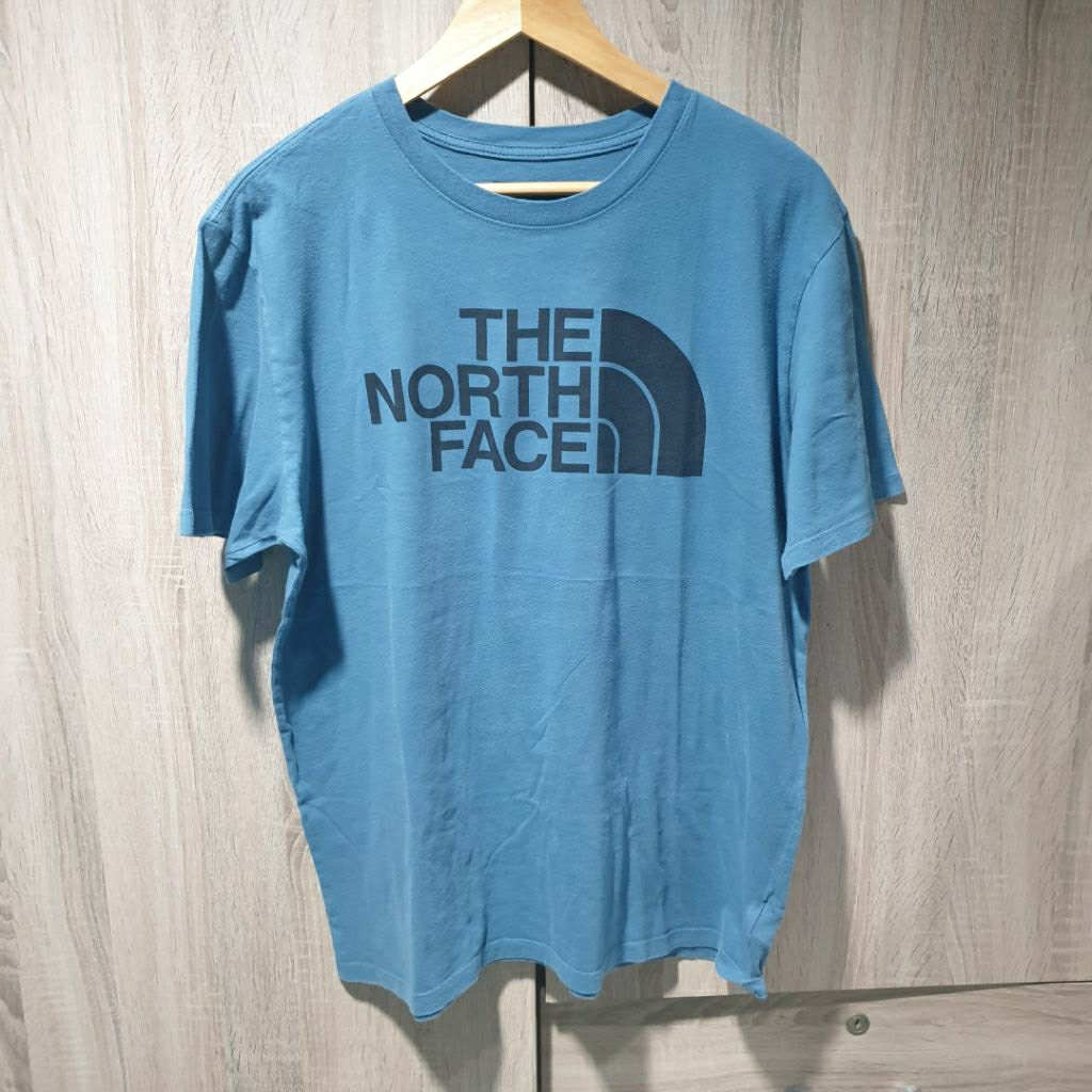 เสื้อยืด The North Face สีเขียวอมฟ้า ของแท้มือสอง