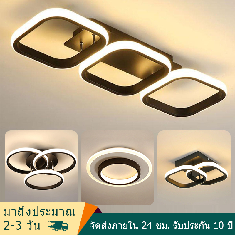 โคมไฟเพดาน LED ปรับได้ 3 สี ประหยัดไฟ ลดแสงแยงตา สไตล์โมเดิร์น เหมาะสำหรับโคมไฟตกแต่งเพดานในห้องนั่งเล่น ห้องนอน