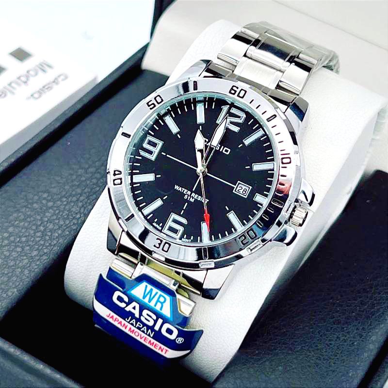 นาฬิกาท่านชาย Casio สแตนเลส ไม่มีวันที-มีวันที มีหลายเเบบให้เลือก ตั้งเวลาให้พร้อมใช้งาน