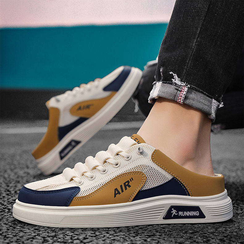 Munshe รองเท้าแตะตาข่ายระบายอากาศสำหรับผู้ชาย รองเท้า Slip on