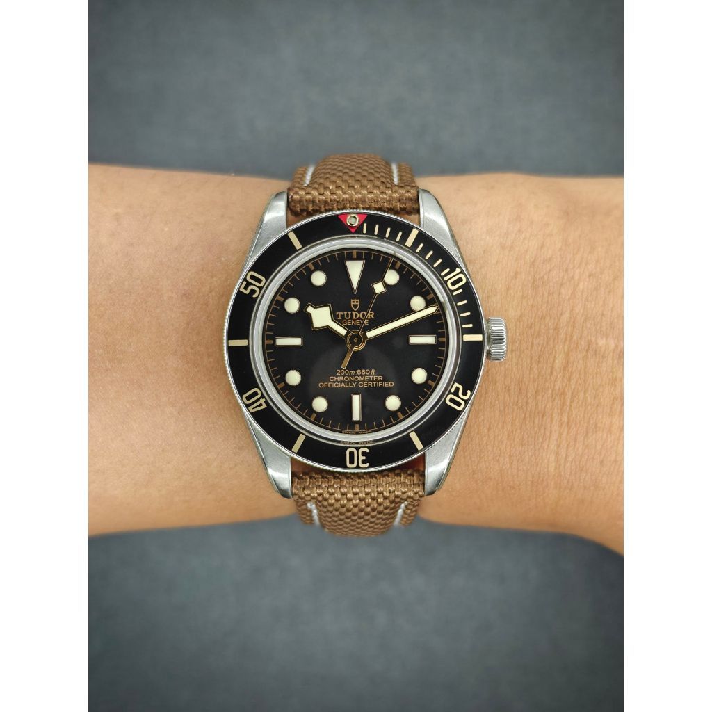 สายนาฬิกา สายหนังวัว แคนวาส รุ่น Leather Canvas Strap