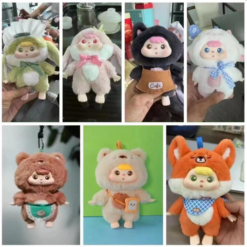 (พร้อมส่ง)[แยกตัว]กล่องสุ่มพวงกุญแจตุ๊กตาMIYEE Cafe