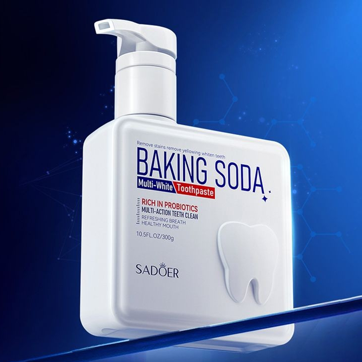 Soda Multi-White Toothpaste เบกกิ้งโซดาโปรไบโอติกยาสีฟันหลายขาว ประเภทปั๊ม 300g-em