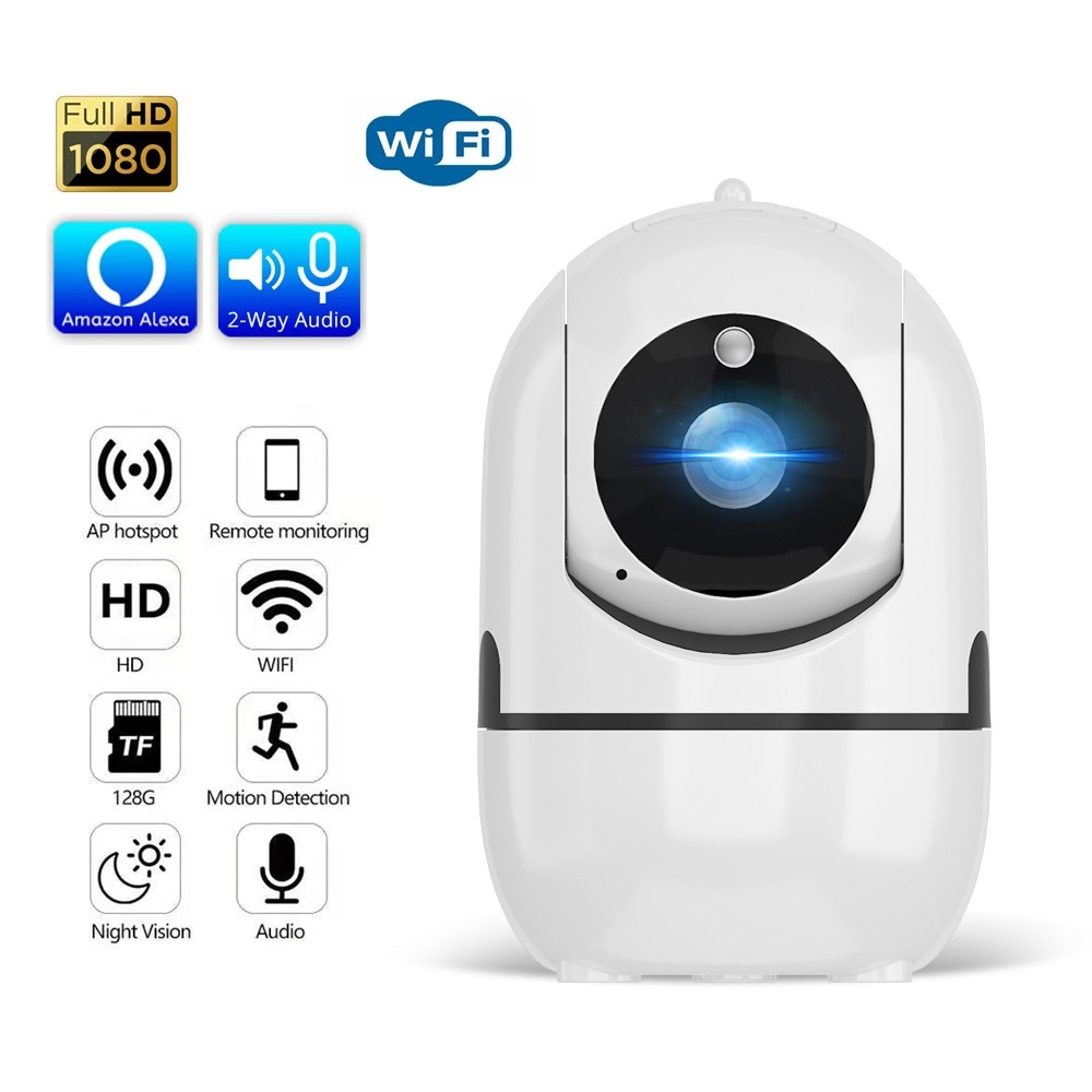 HD Night Vision กล้องเฝ้าระวัง V380 กล้องเฝ้าระวังไร้สายอินฟราเรด 360 PTZ อินเตอร์คอมสองทาง